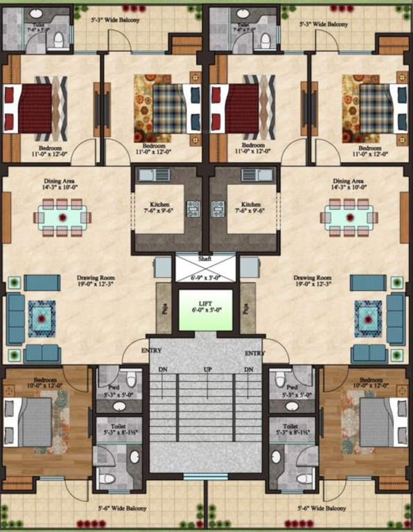  the royal living luxury floors The Royal Living Luxury Floors Typical Cluster Plan