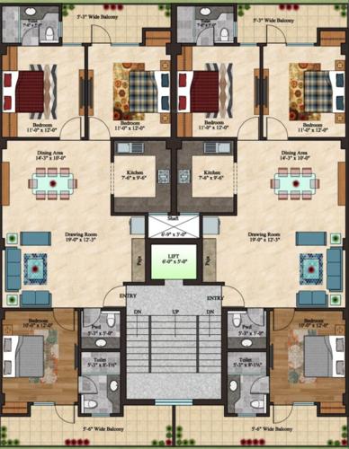 The Royal Living Luxury Floors Typical Cluster Plan the-royal-living-luxury-floors The Royal Living Luxury Floors Typical Cluster Plan
