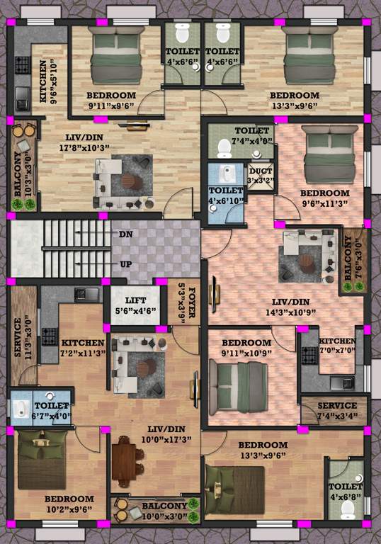  subshiksham flats Subshiksham Flats Cluster Plan From 1st To 2nd Floor