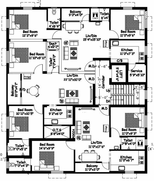  subshiksham-flats Subshiksham Flats First Floor Cluster Plan