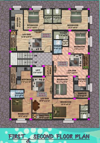  shwarayam-flats Shwarayam Flats Cluster Plan For 1st And 2nd Floor