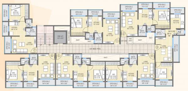  vatika A Cluster Plan From 1st To 7th Floor