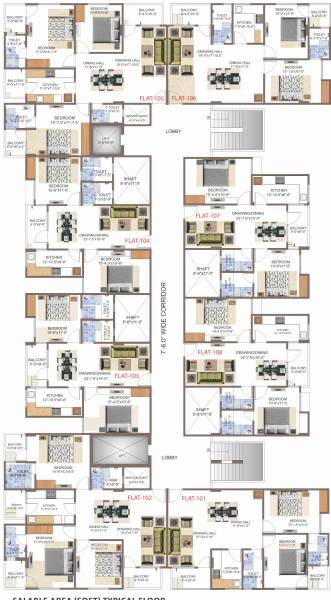  kardhani-heights Kardhani Heights Cluster Plan for Typical Floor