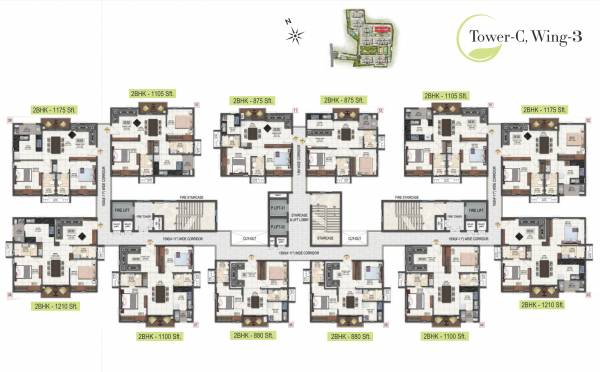  highland-greenz Block C Wing 3 Typical Cluster Plan