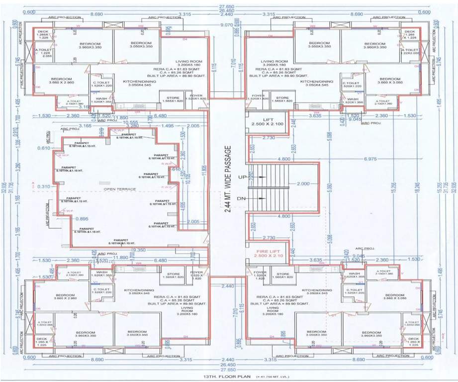  sapphire A Cluster Plan For 13th Floor
