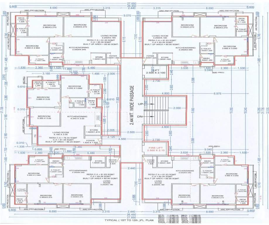  sapphire A Cluster Plan From 1st To 12th Floor