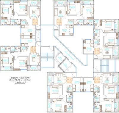  milestone Wing C Cluster Plan from 3rd to 7th And 9th To 11th Floor