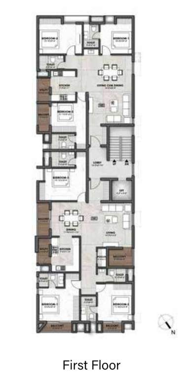  malhotra gardenia Malhotra Gardenia Cluster Plan for 1st Floor