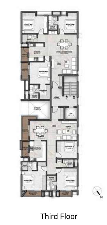  malhotra gardenia Malhotra Gardenia Cluster Plan for 3rd Floor