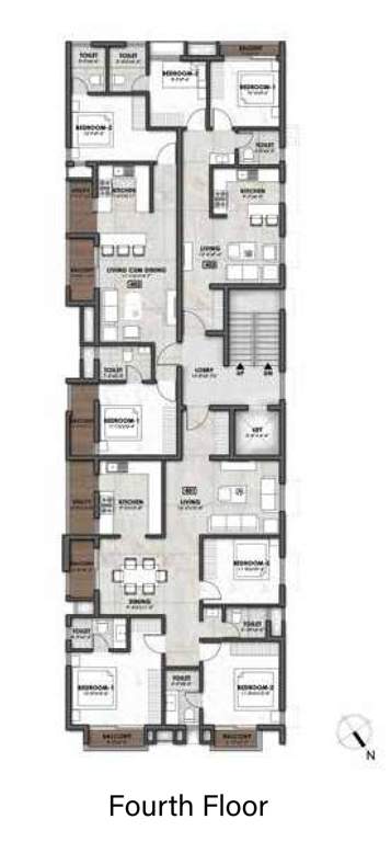  malhotra gardenia Malhotra Gardenia Cluster Plan for 4th Floor