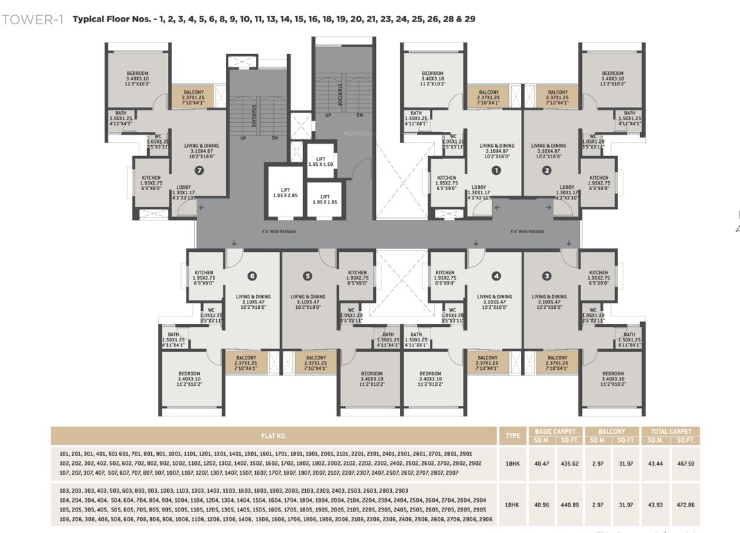 bellissimo phase 1 Tower 1 Cluster Plan