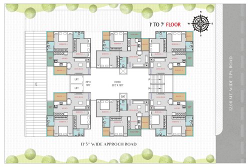  lake-view Lake View Cluster Plan from 1st to 7th Floor