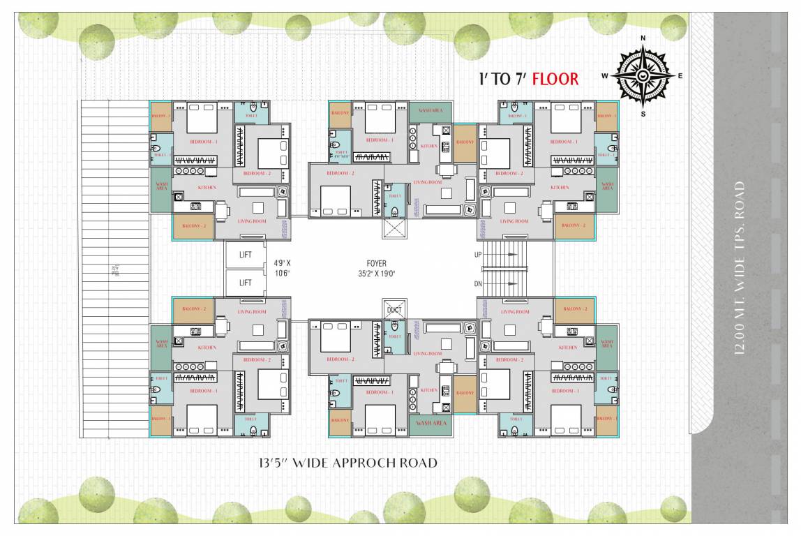  lake view Lake View Cluster Plan from 1st to 7th Floor