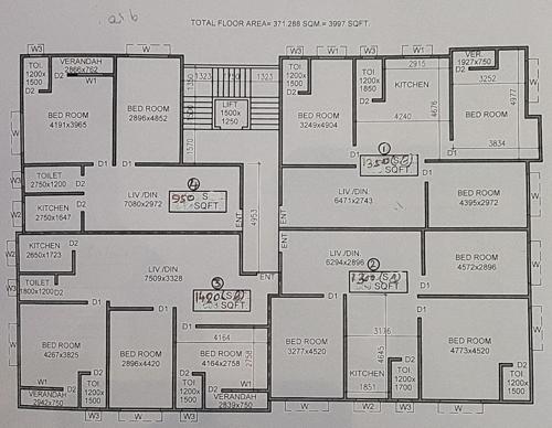  hn-nag-residency HN Nag Residency Cluster Plan For Typical Floor