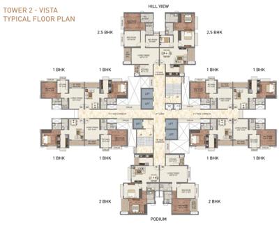  sai-world-dreams-phase-1 Tower 2 Vista Cluster Plan from 1st to 26th Floor