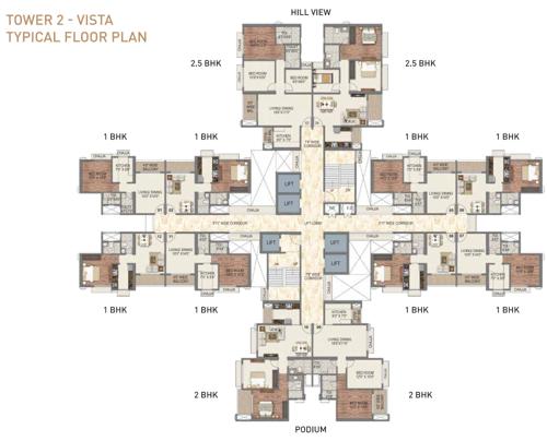  sai-world-dreams-phase-1 Tower 2 Vista Cluster Plan from 1st to 26th Floor