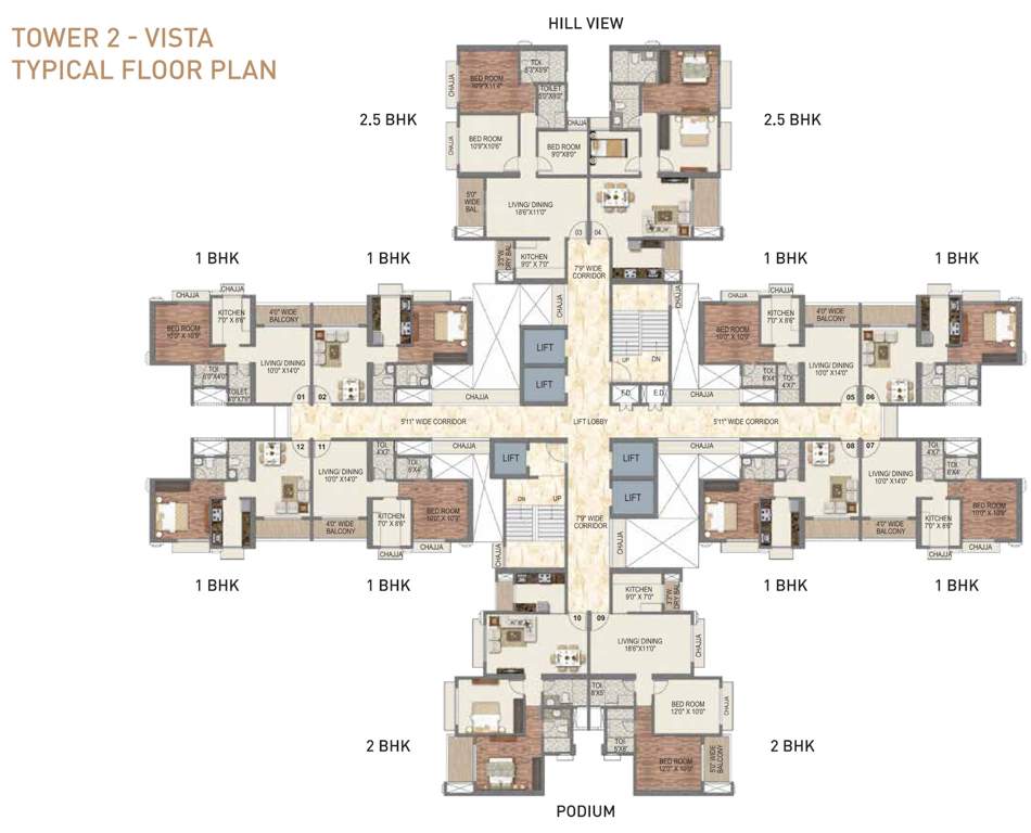  sai world dreams phase 1 Tower 2 Vista Cluster Plan from 1st to 26th Floor