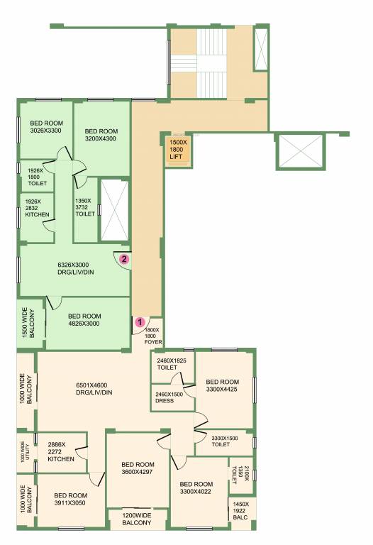  the crest Mezznine Floor Typical Cluster Plan