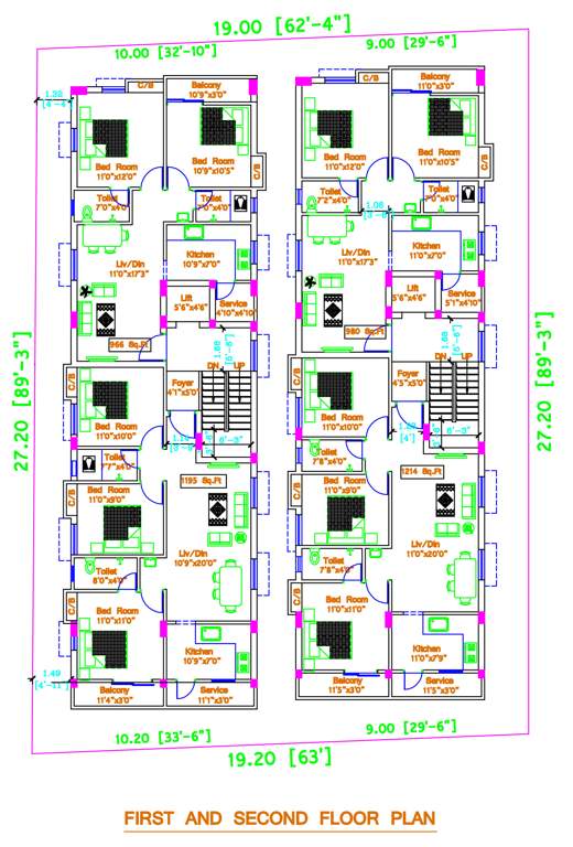  lotus apartment Block A And B Cluster Plan From 1st To 2nd Floor