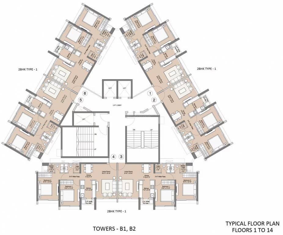  beach residences Tower A2 Cluster Plan