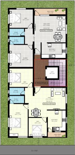  mc-manoj-flat MC Manoj Flat Cluster Plan from 1st to 3rd Floor