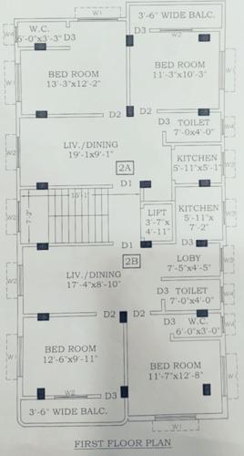  maa-tara-apartment Maa Tara Apartment Cluster Plan for 1st Floor