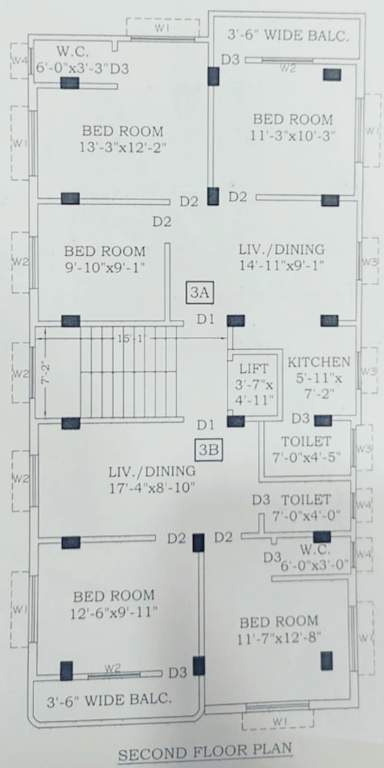  maa tara apartment Maa Tara Apartment Cluster Plan for 2nd Floor