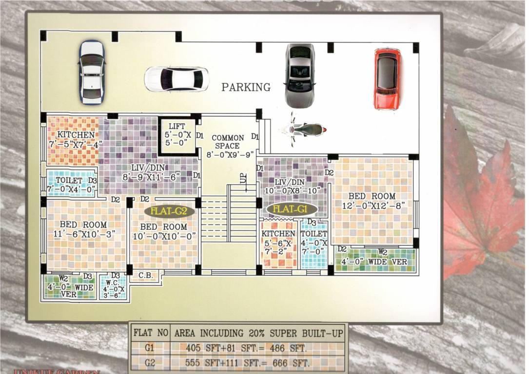  garden residency Block B Cluster Plan For Ground Floor