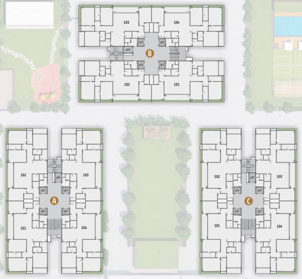  the-crown A, B, C Typical Cluster Plan
