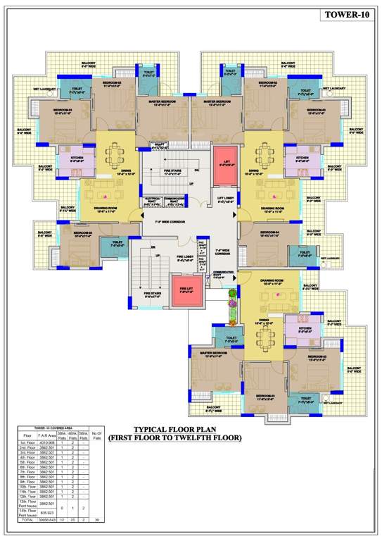  regal heights Cluster Plan from 1st to 12th Floor