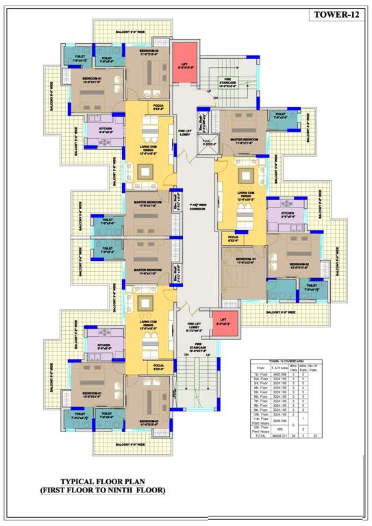  regal heights Cluster Plan from 1st to 9th Floor