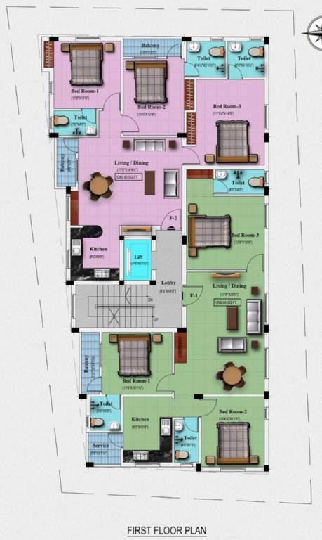  saraswathy flats Saraswathy Flats Cluster Plan for 1st Floor