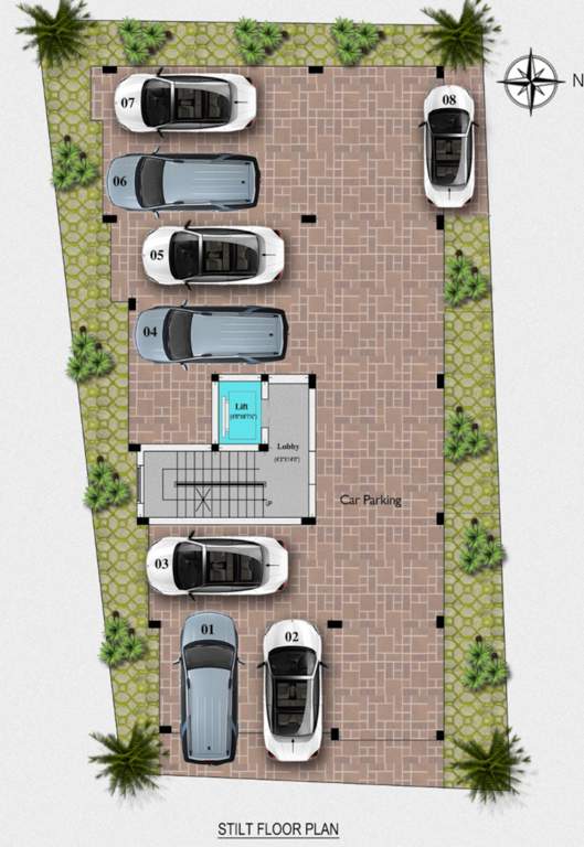  saraswathy flats Saraswathy Flats Cluster Plan for ground Floor
