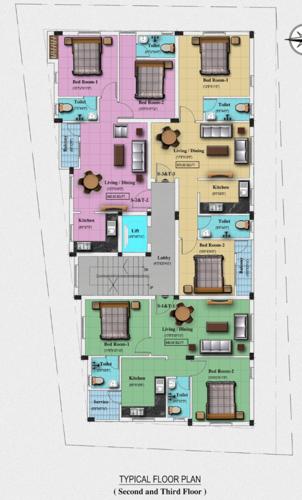  saraswathy-flats Saraswathy Flats Cluster Plan from 2nd to 3rd Floor