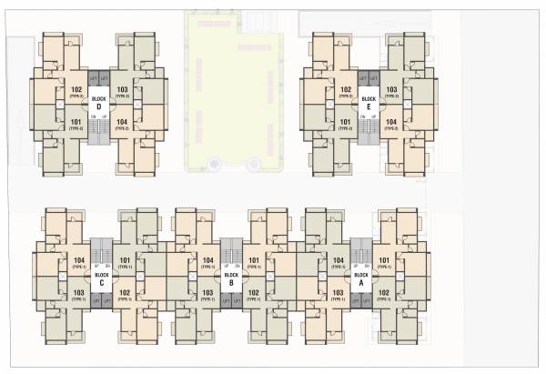  33 Block A, B, C, D & E Cluster Plan from 1st to 7th Floor