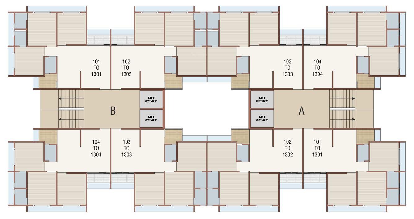  signature sky Block A & B Cluster Plan From 1st To 13th Floor