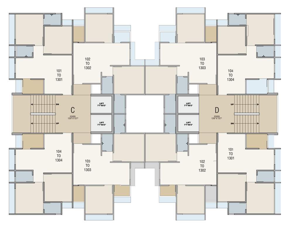  signature sky Block C & D Cluster Plan From 1st To 13th Floor