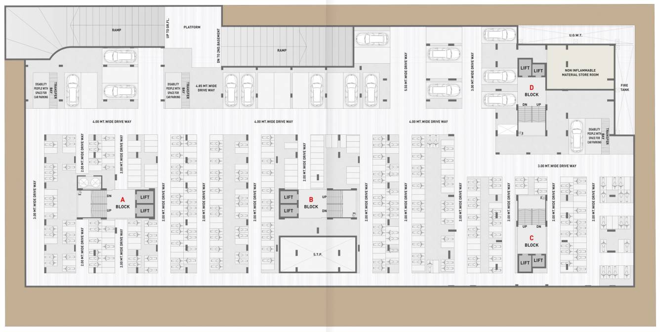  vardhan Block A, B, C & D Cluster Plan For 1st Basement