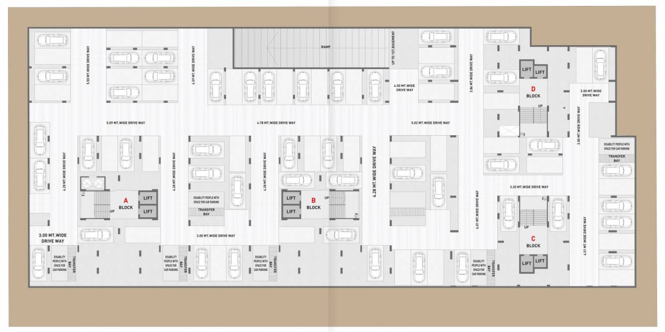 vardhan Block A, B, C & D Cluster Plan For 2nd Basement