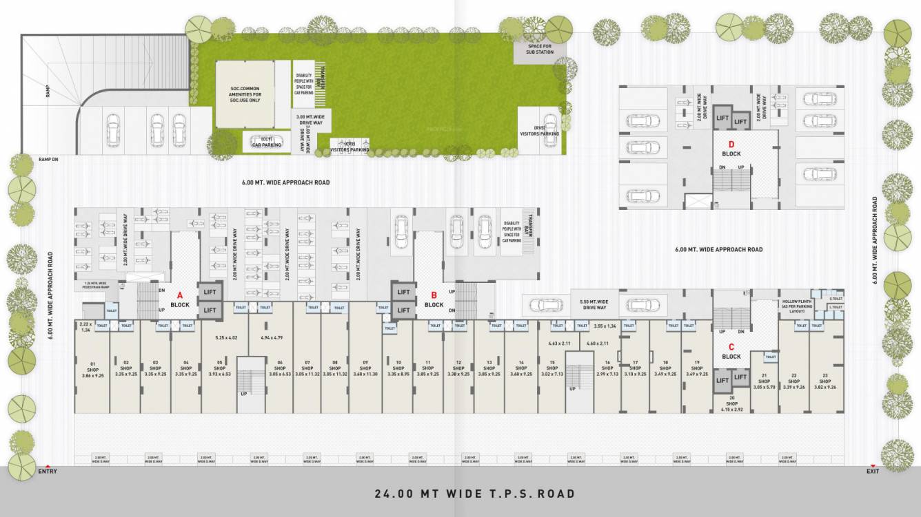  vardhan Block A, B, C & D Cluster Plan For Ground Floor