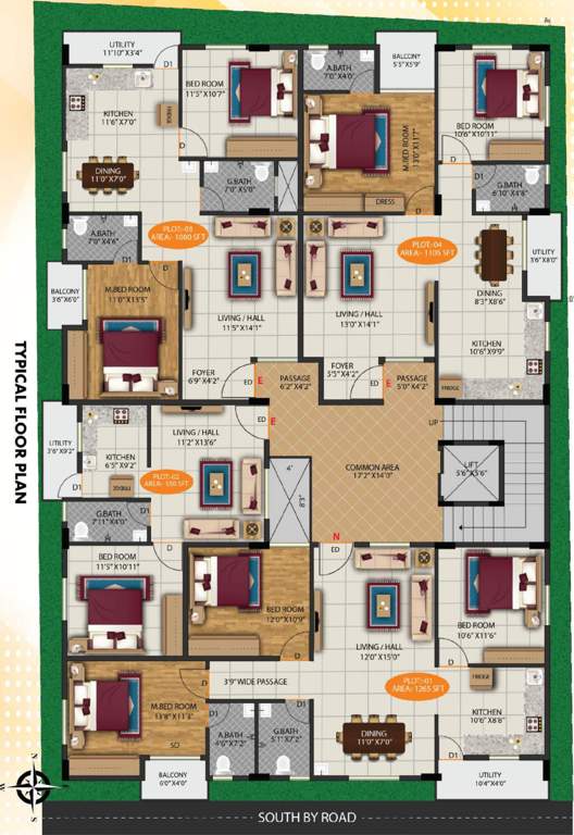  aarna sunshine Aarna Sunshine Cluster Plan from 1st to 5th Floor