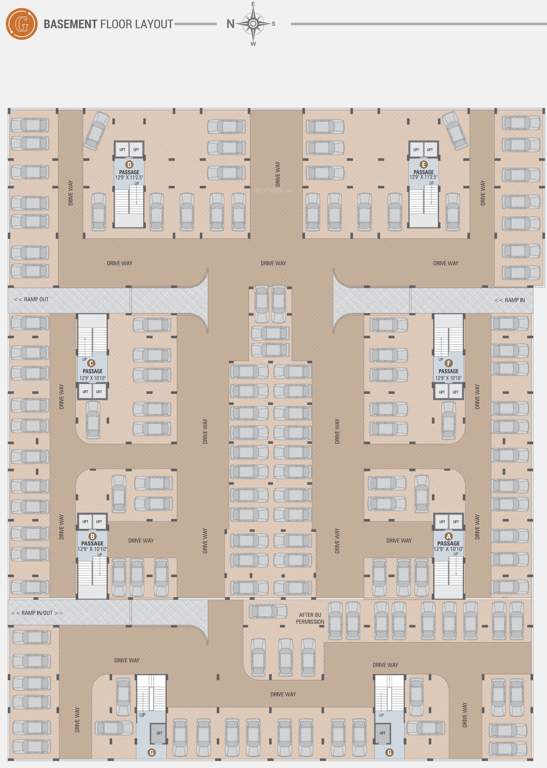  arizona sky Block A, Block B, Block C, Block D, Block E And Block F Basement  Cluster Plan