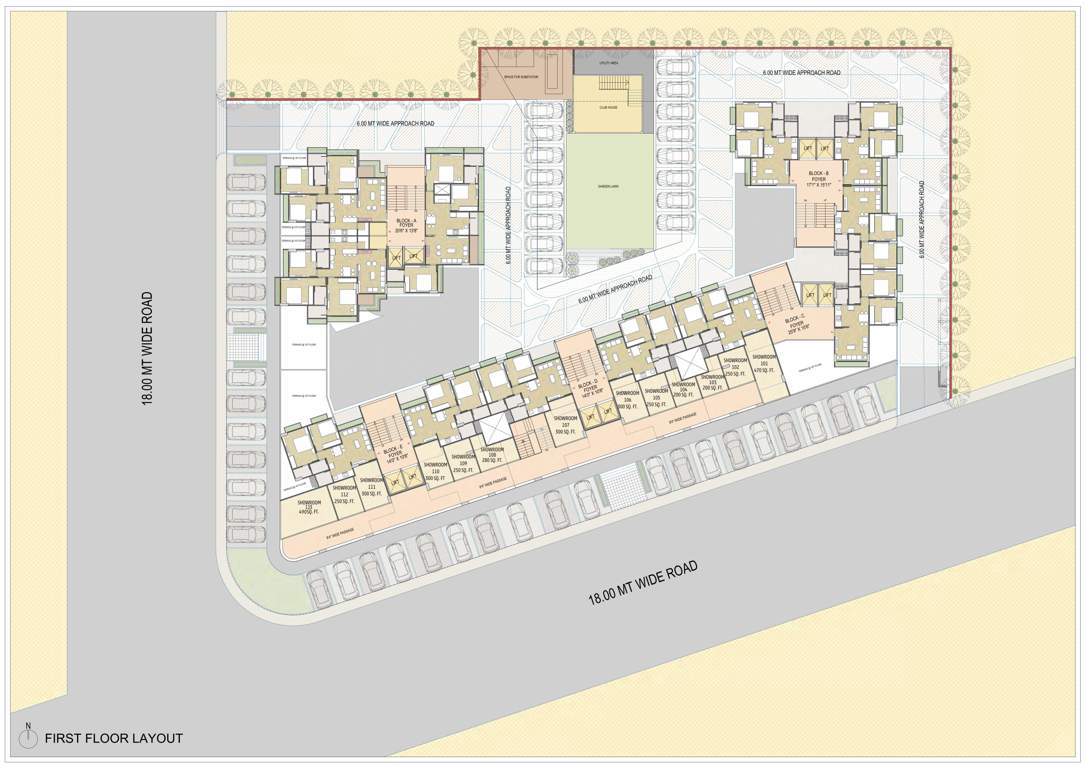  eternia A, B, C, D, E First Floor Cluster Plan