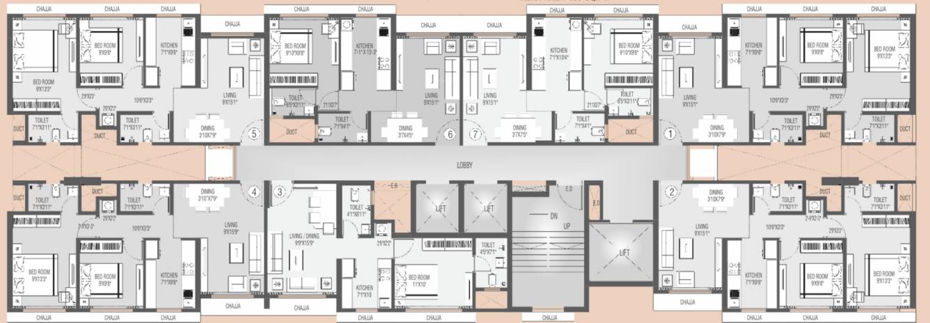  swastik platinum Wing C Cluster Plan from 12th to 20th Floor