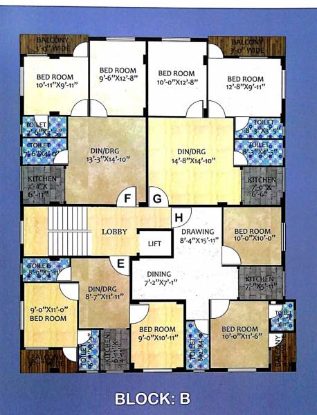  satyam-tower Block B Cluster Plan from 1st to 4th Floor