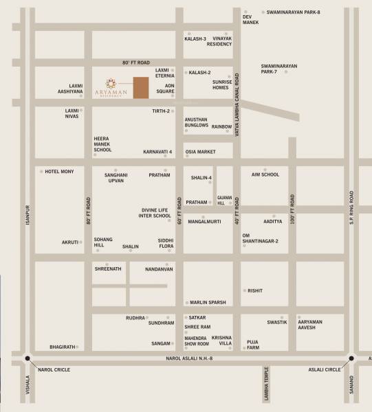  aryaman-residency Location Plan