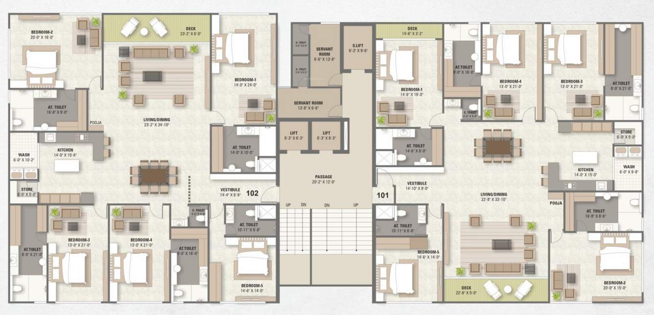 miliana Block A Cluster Plan from 1st to 9th Floor