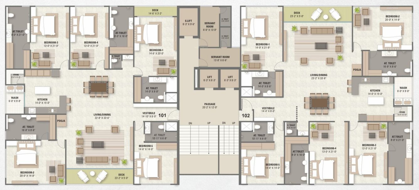 miliana Block B Cluster Plan from 1st to 9th Floor