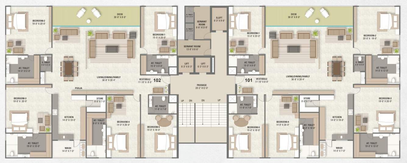 miliana Block C Cluster Plan from 1st to 8th Floor