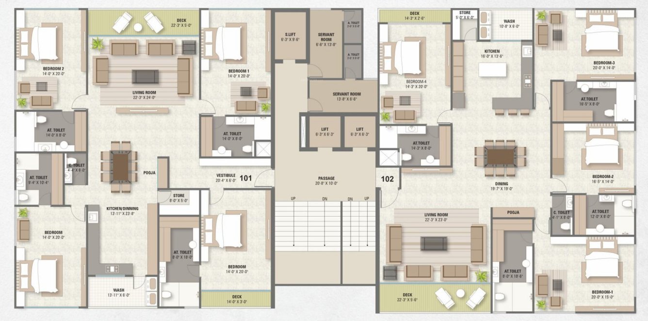 miliana Block D Cluster Plan from 1st to 9th Floor